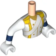 Minidoll Torso Man with White Uniform, Sash, Gold Stripes on Buttons Print (Prince Eric)