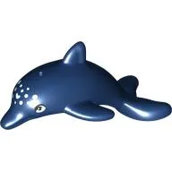 Animal, Dolphin, Jumping with Bright Light Blue Spots Print