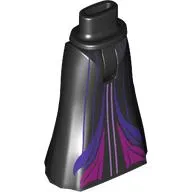 Minidoll Hips and Full Length Skirt with Dark Purple/Magenta Dress Print