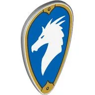 Shield Ovoid with White Dragon (Bahamut) on Blue Field, Gold Border print