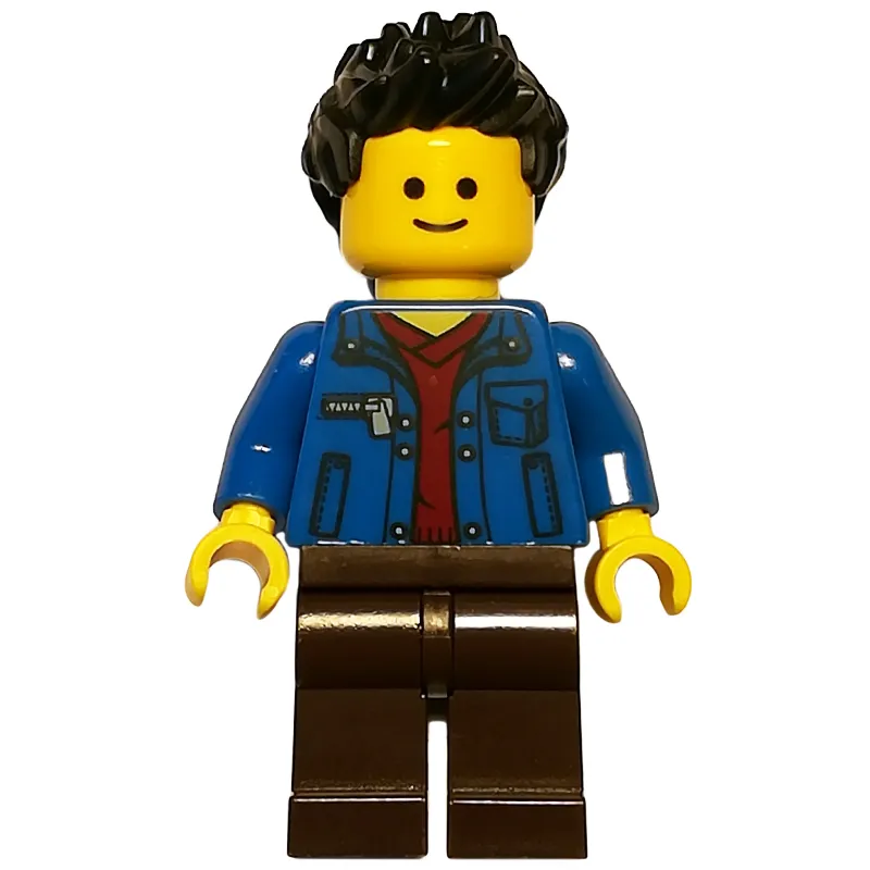 Blue Torso, Dark Brown Legs, Black Hair