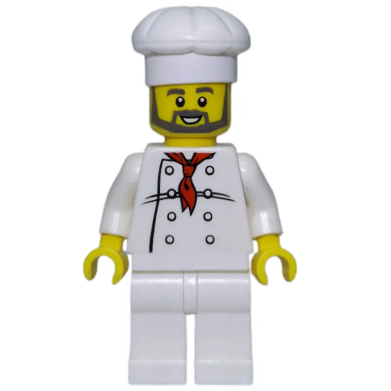 Chef - White Torso, White Legs, White Hat, Grey beard