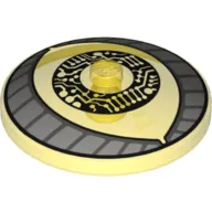 Dish 4 x 4 Inverted [Radar] with White Eyelids with Dark Bluish Gray Stripes, Black Circuitry Iris Print