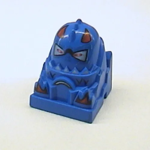 Racer Driver Head, Brick Special 2 x 2 Round, Brown Horns, Triangle Eyes, White Teeth print (Shredd)