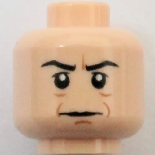 Minifig Head General Rieekan, Brown Lines and Crease Between Eyebrows Print