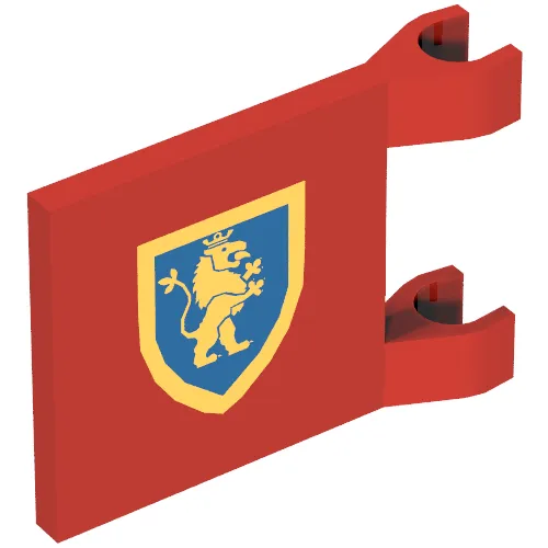 Flag 2 x 2 Square [Thin Clips] with Lion Rampant Gold on Blue Shield Print