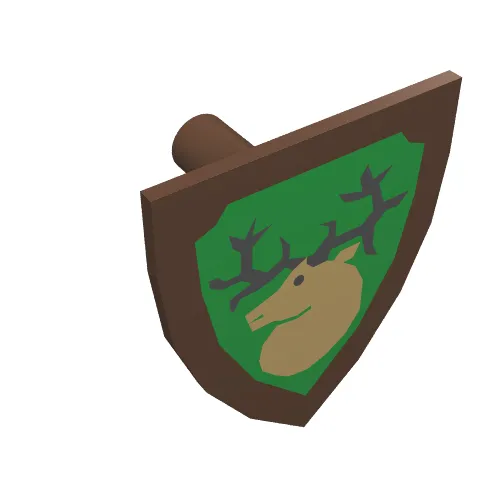 Shield Triangular with Forestmen Deer Head Print