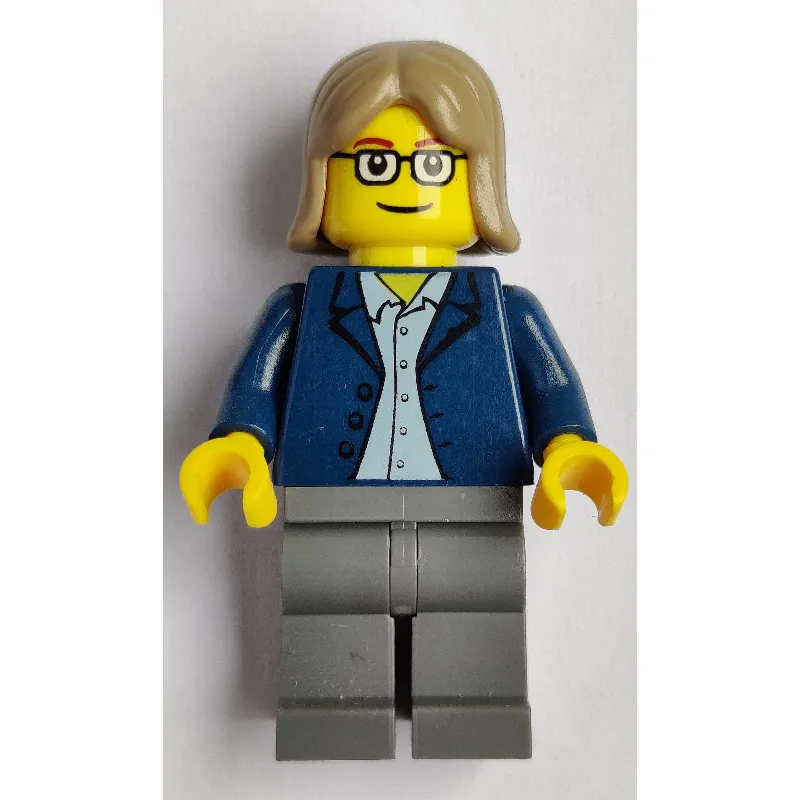 Dark Blue Torso, Dark Bluish Grey Legs, Dark Tan Hair