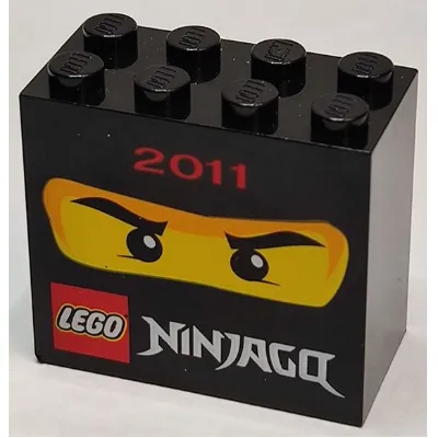 Brick 2 x 4 x 3 with '2011 Ninjago' Print