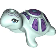 Animal, Turtle with Medium Azure Eyes and Medium Lavender Shell Print