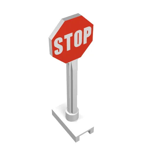 Road Sign Octagon with Stop Sign Print