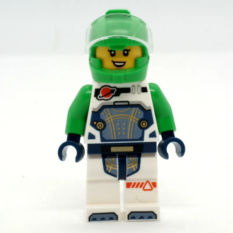 Astronaut, White Spacesuit, Bright Green Helmet