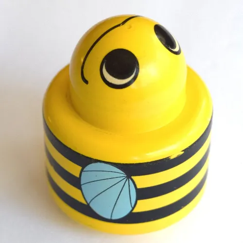 Primo Brick 1 x 1 with Round Rattle, Bee Print