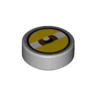 Tile Round 1 x 1 with Reddish Brown Eye Squinting Print