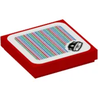 Tile 2 x 2 with Spiny and Barcode Print (Sticker)