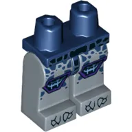 Hips and Sand Blue Legs with Black and Dark Blue Rocks, Black Cracks, and Dark Purple Knee Pads Print