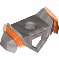Minifig Neckwear Armor with Pentagonal Hole in Front, 2 Studs on Back, and Angular Shoulders with Trans-Neon Orange Ridges Pattern