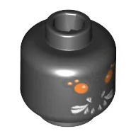 Minifig Head Craniac, Red Eyes and White Fangs Print [Blocked Open Stud]