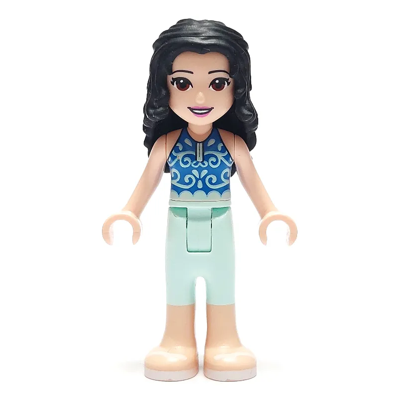 Emma - Dark Blue Top, Light Aqua Pants