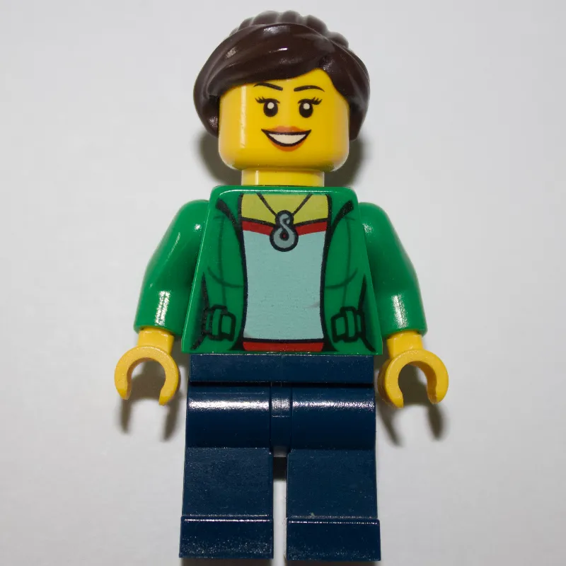 Green Torso, Dark Blue Legs, Dark Brown Hair