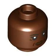 Minifig Head Vice Admiral Sloane, Eyelashes, Dark Brown Lips Print