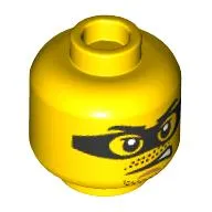 Minifig Head, Eyemask, Stubbled Beard, Moustache, Angry Lopsided Grin Print