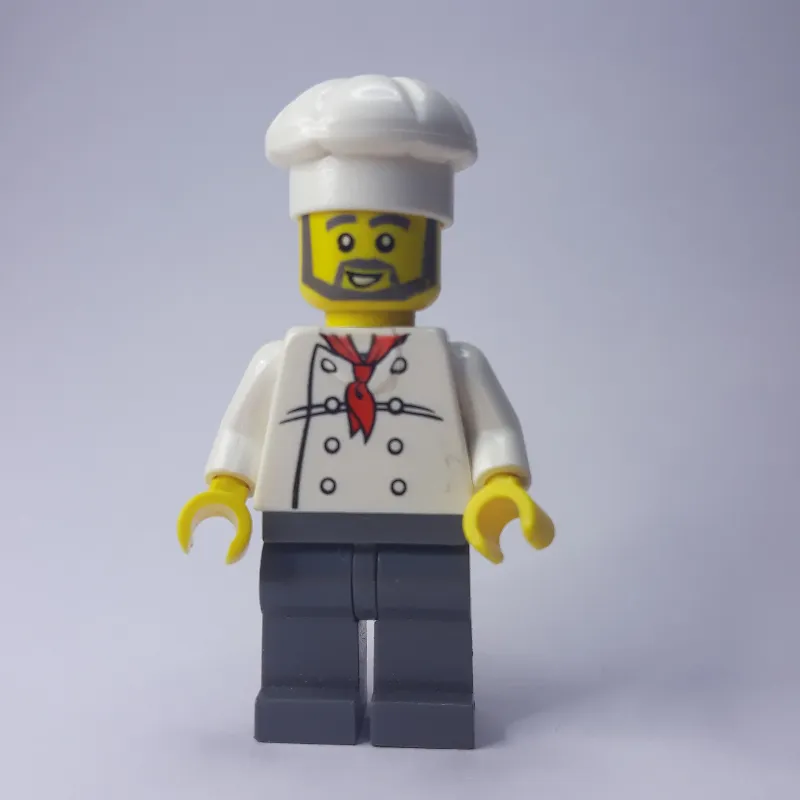 Chef, Red Neckerchief, Dark Bluish Gray Legs, Beard