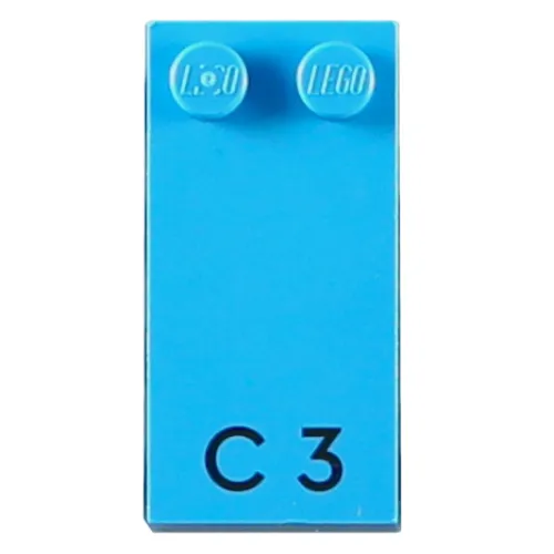 Braille Brick 2 x 4 with 2 Studs ⠉ and 'C 3' Print