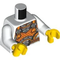 Torso, Orange/Silver Armor print, White Arms, Yellow Hands