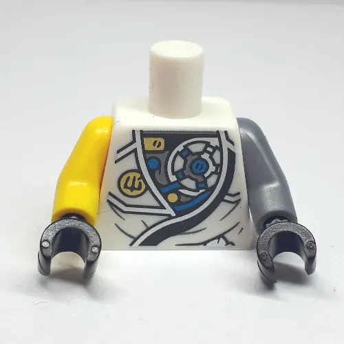 Torso, Odd Arms, Robe, Mechanical Parts, Gold Lion Emblem Print, Left Flat Silver Arm, Right Yellow Arm, Black Hands