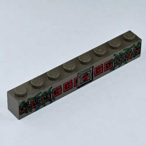 Brick 1 x 8 with Red Bricks, Amazon Logo, Vines Print