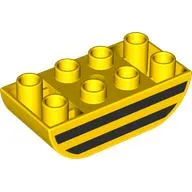 Duplo Brick 2 x 4 Curved Bottom with Black Lines (Bee) print