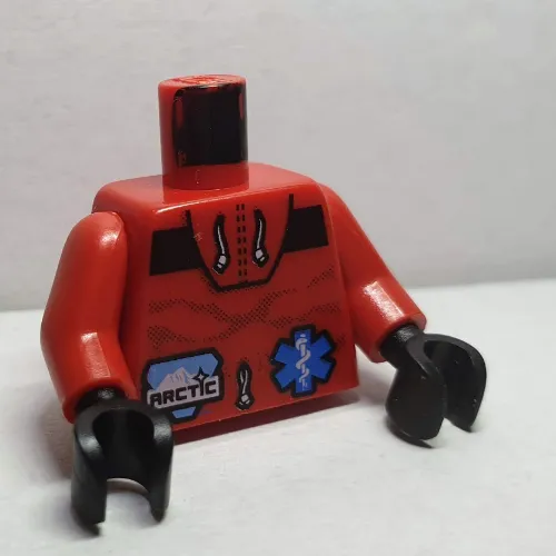 Torso Arctic Logo Small and EMT Star of Life Print, Red Arms, Black Hands