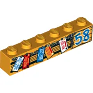 Brick 1 x 6 with License Plates and '58' print