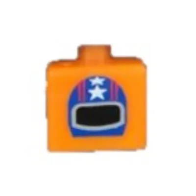 Pen Bead, Square with Racing Helmet Print