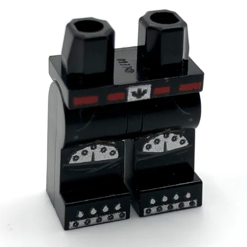 Hips and Black Legs with Red Belt, Silver Knee Caps, Toes print