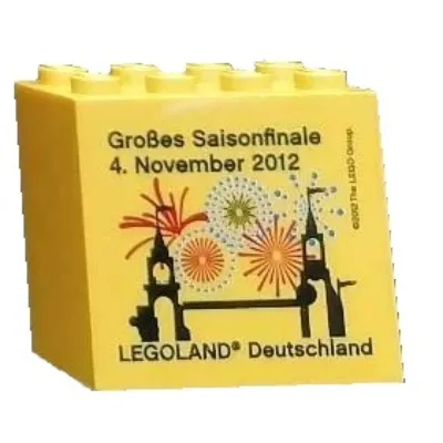 Brick 2 x 4 x 3 with 'LEGOLAND Deutschland Großes Saisonfinale 4. November 2012' Print