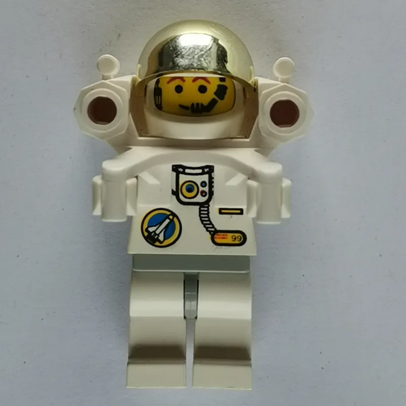 Astronaut, White, Light Gray Hips, Helmet with Large Chrome Gold Visor, Rocket Pack, Headset