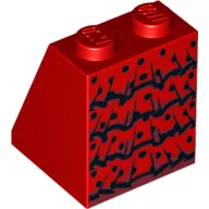 Slope 65° 2 x 2 x 2 with Bottom Tube with Flamenco Ruffles and Black Dots Print