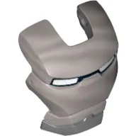 Headwear Accessory Visor Top Hinge with Silver Face Shield and White Eyes Print (War Machine)