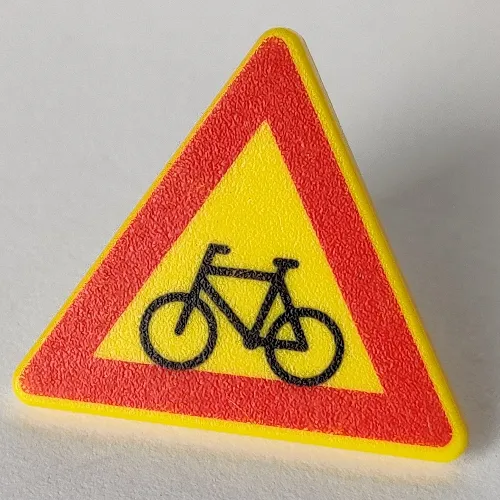 Road Sign Clip-on 2 x 2 Triangle with Bicycle Crossing Print