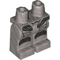 Hips and Flat Silver Legs with Black and Silver Armor and Knee Pads Print