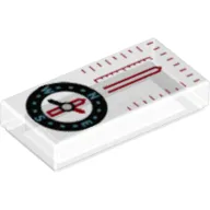 Tile 1 x 2 with Compass Print