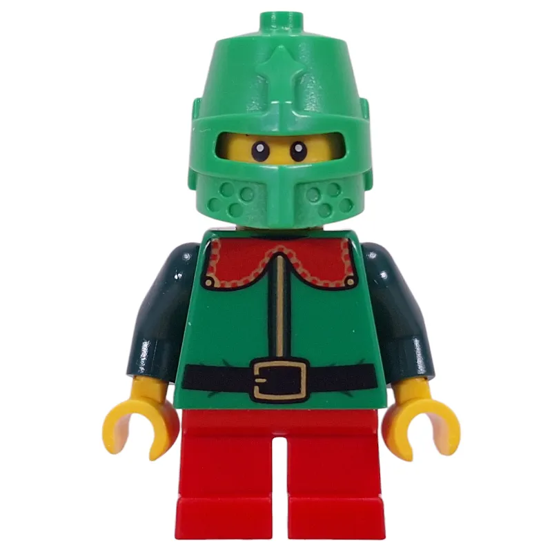 Elf - Green Torso, Red Legs, Knight Helmet