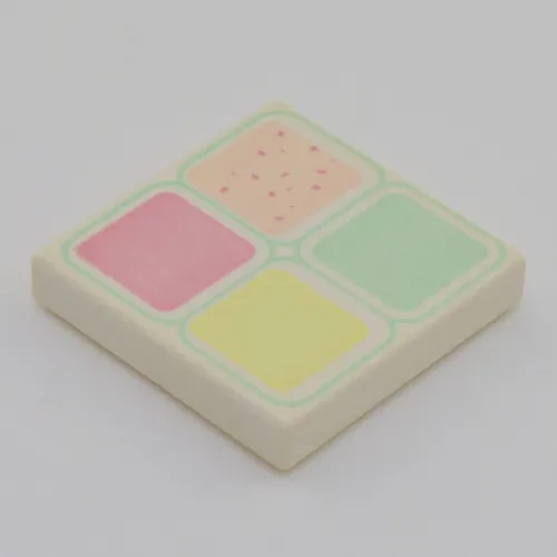 Tile 2 x 2 with 4 Pastel Squares Print