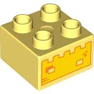 Duplo Brick 2 x 2 with Sandcastle print