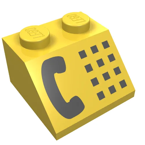 Slope 45° 2 x 2 with Black Phone Print