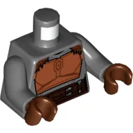 Torso Armor, Dark Orange Chestplate, Dark Brown Belt, Reddish Brown Fur Collar Print, Dark Bluish Gray Arms, Reddish Brown Hands