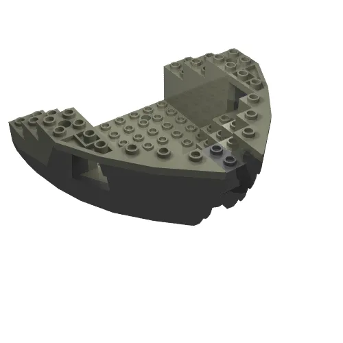 Boat Hull Section, Small Bow 12 x 12 x 5 1/3 with Black Top [Complete Assembly]