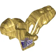 Fairing, Motorcycle, Racing (Sport) Bike with 1 x 2 Studs and Dark Purple and White Checks, '1' with Crown Print